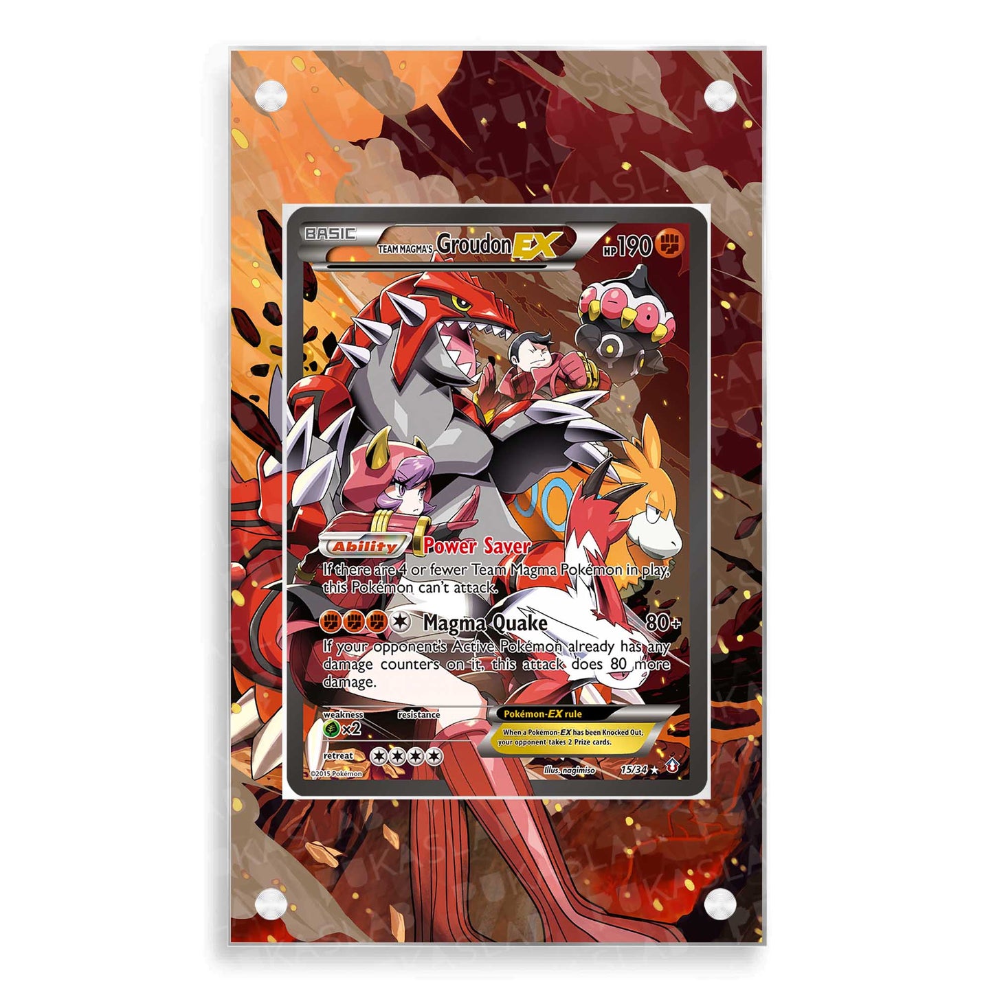 Groudon Ex 15/34 Magnetic Case - Pokemon Extended Art Case