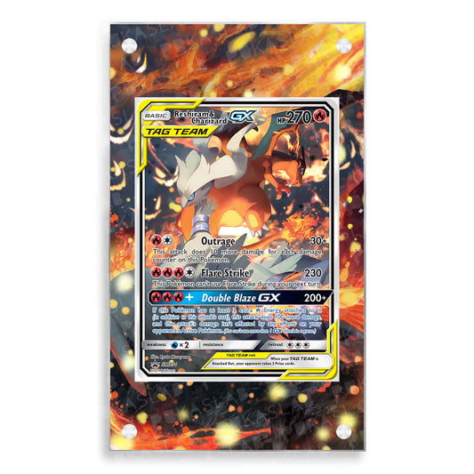 Reshiram & Charizard Gx SM201 Magnetic Case - Pokemon Extended Art Case