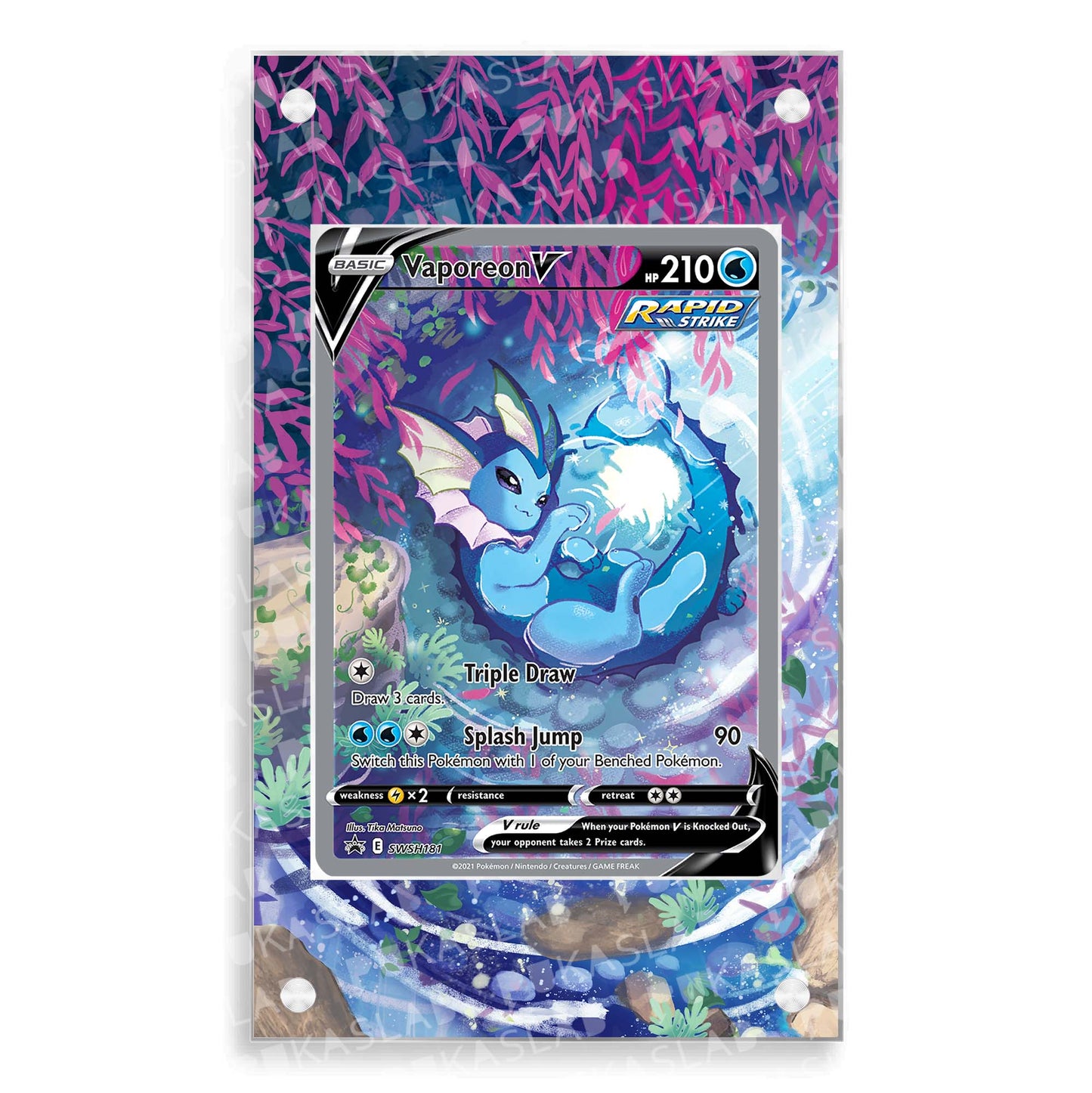 Vaporeon V SWSH181 Magnetic Case - Pokemon Extended Art Case