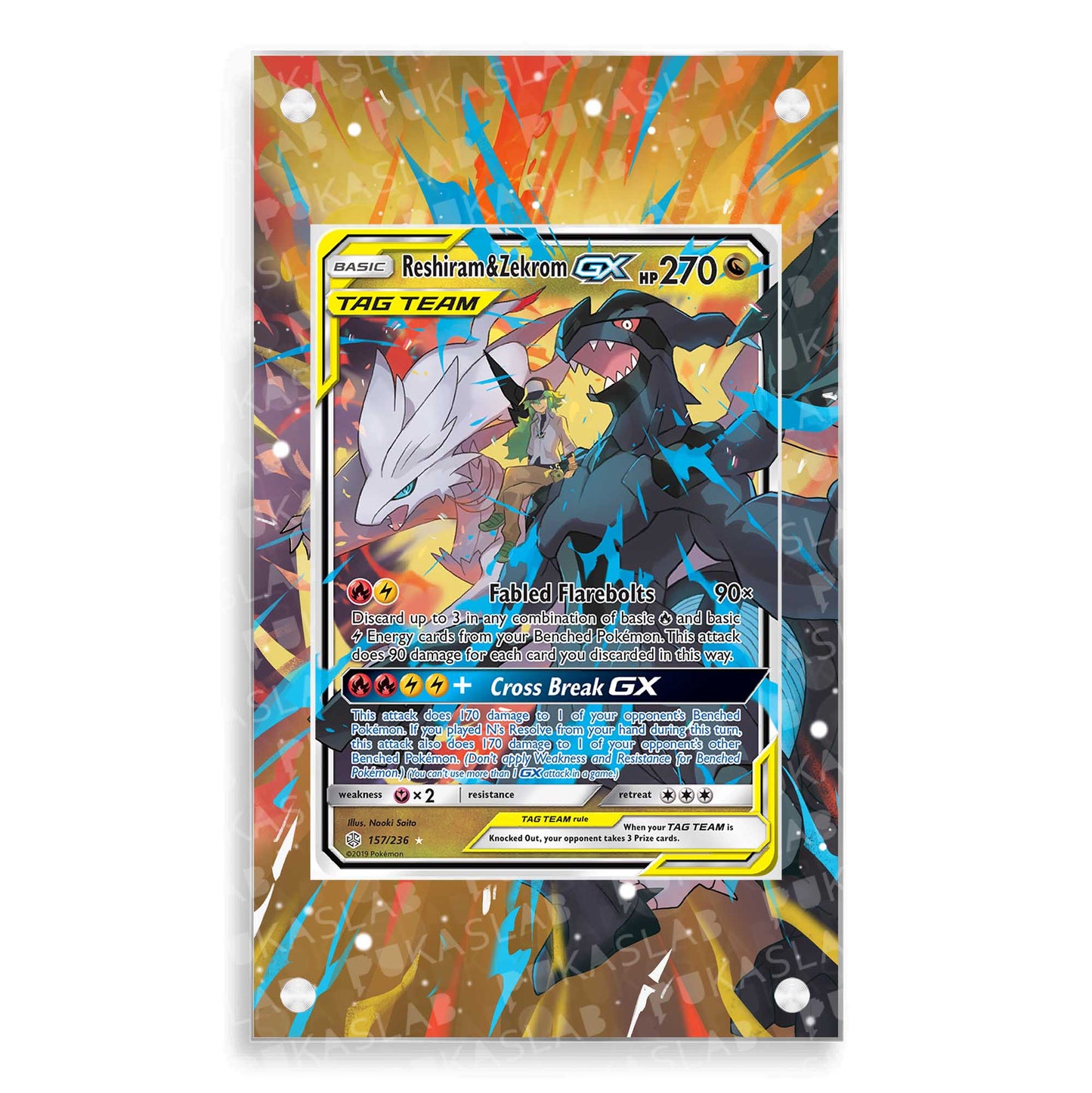 Reshiram & Zekrom Gx 157/236 Magnetic Case - Pokemon Extended Art Case