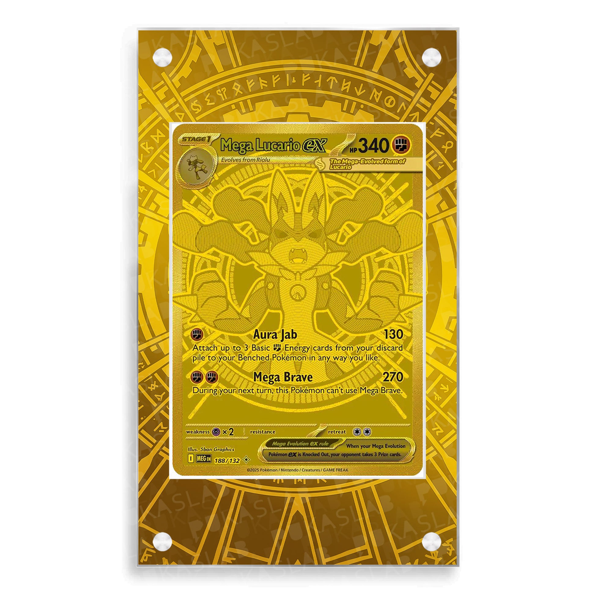 Mega Lucario Ex MUR Gold 188/132 Extended Art - Pukaslab