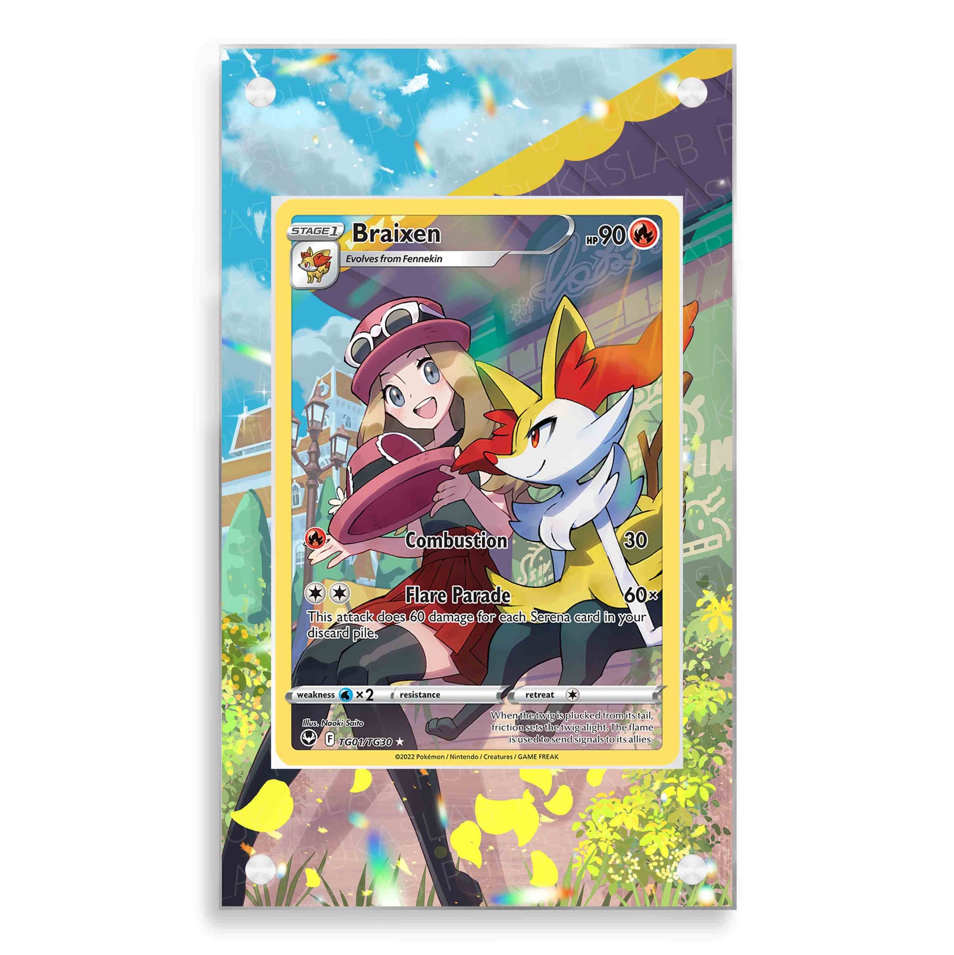 Braixen TG01/TG30 Magnetic Case - Pokemon Extended Art Case PukaSlab Braixen TG01/TG30 Magnetic Case - Pokemon Extended Art Case PukaSlab