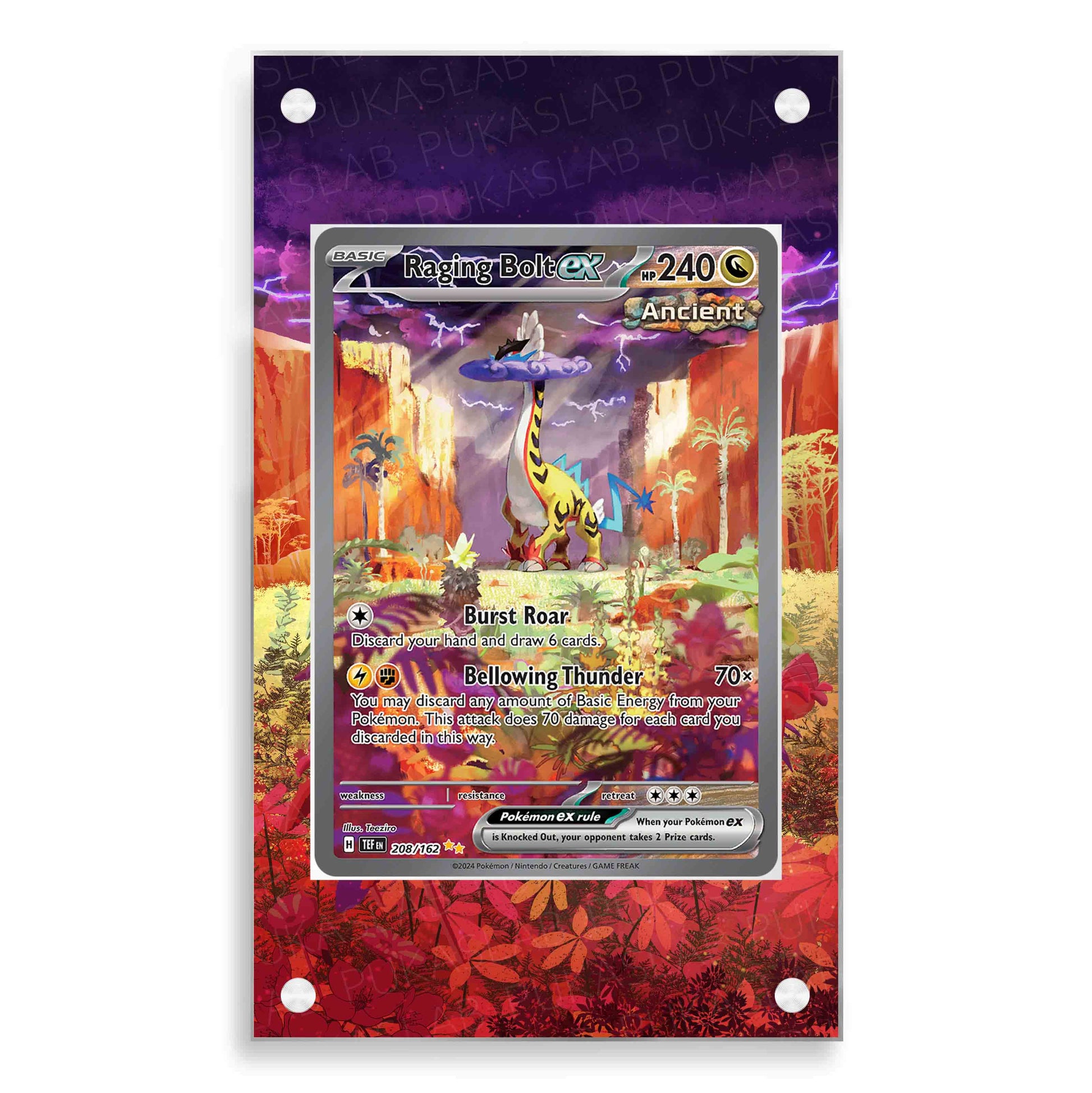 Raging Bolt EX 208/162 Magnetic Case - Pokemon Extended Art Case PukaSlab Raging Bolt EX 208/162 Magnetic Case - Pokemon Extended Art Case PukaSlab