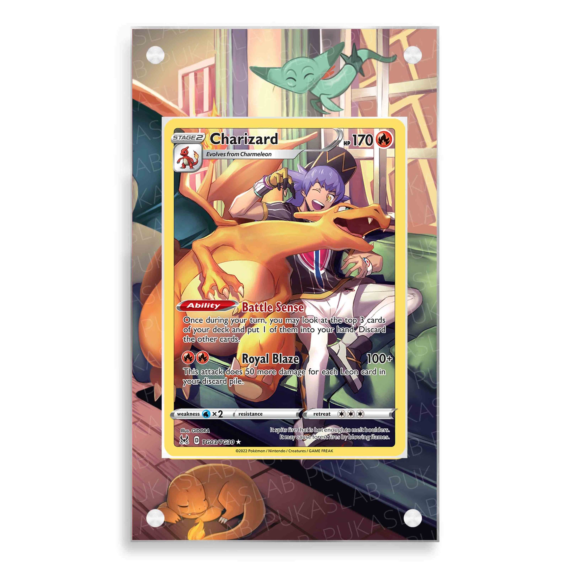 Charizard TG03/TG30 Magnetic Case - Pokemon Extended Art Case PukaSlab Charizard TG03/TG30 Magnetic Case - Pokemon Extended Art Case PukaSlab