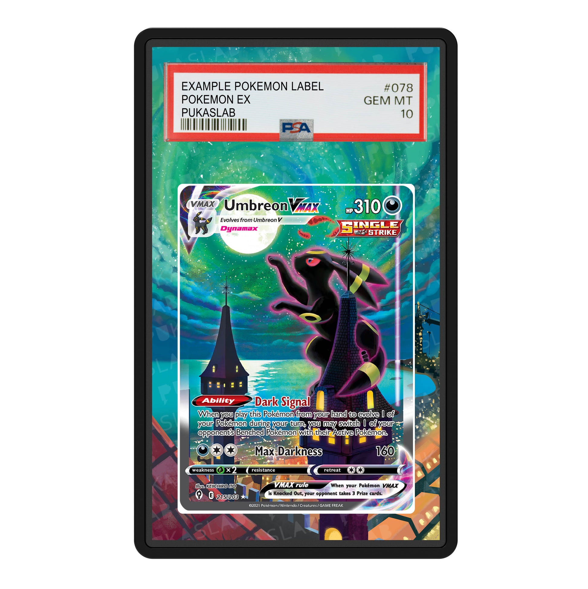 Umbreon Vmax 215/203 Psa Slab Extended Art - Pukaslab