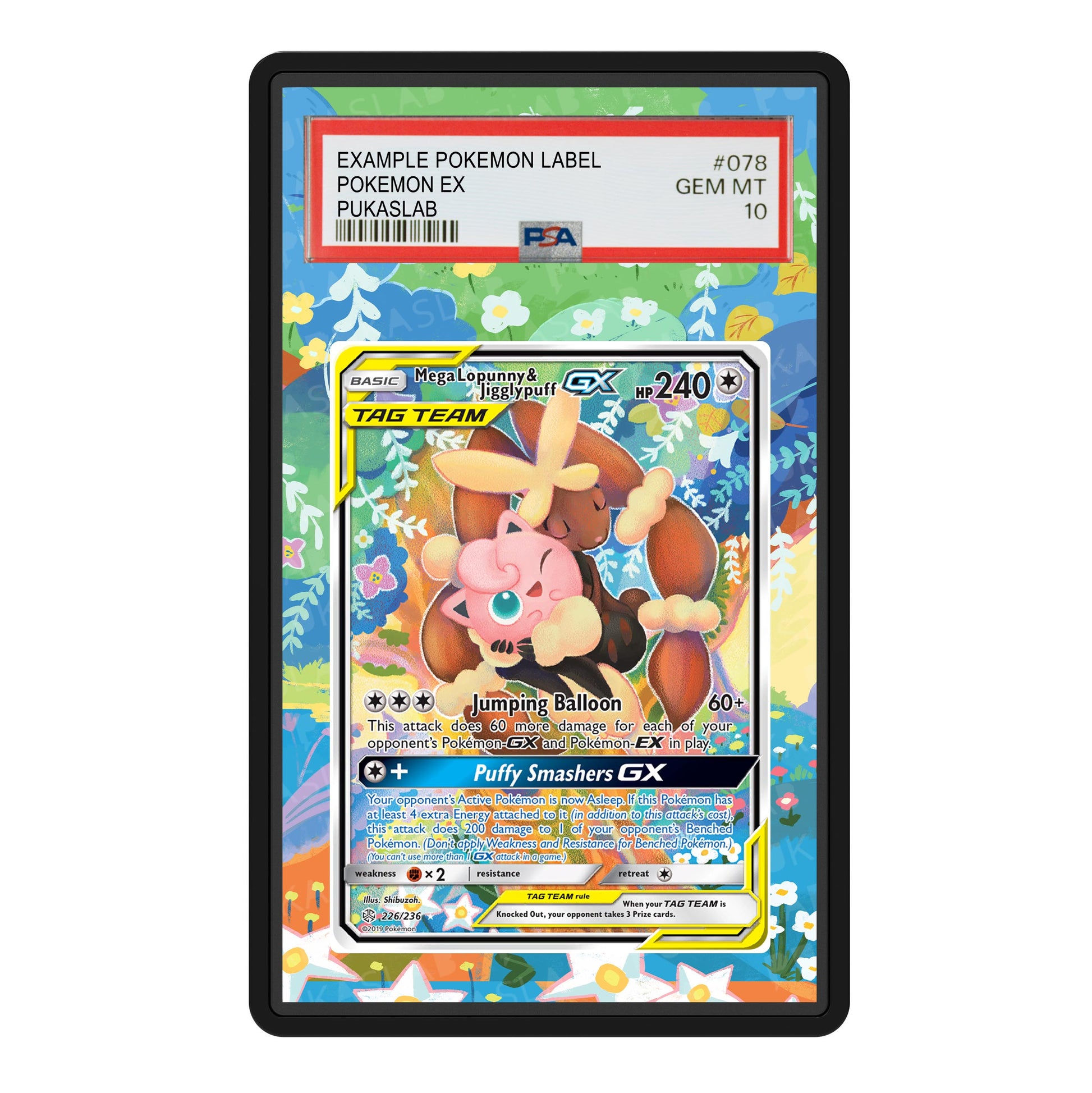 Mega Lopunny & Jigglypuff GX 226/236 Psa Slab Extended Art - Pukaslab