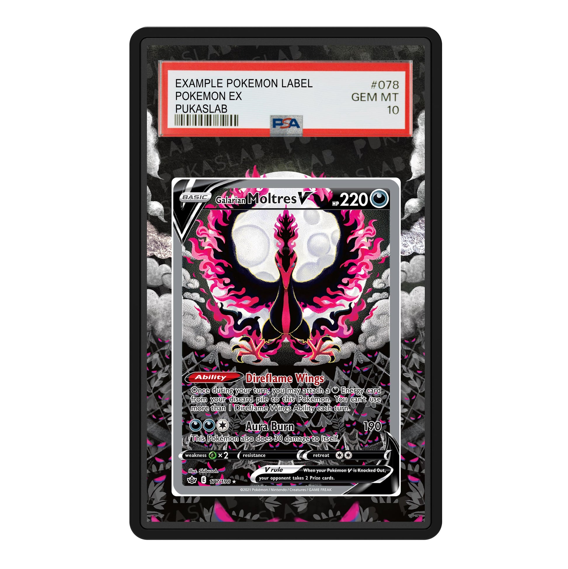 Galarian Moltres V 177/198 Psa Slab Extended Art - Pukaslab