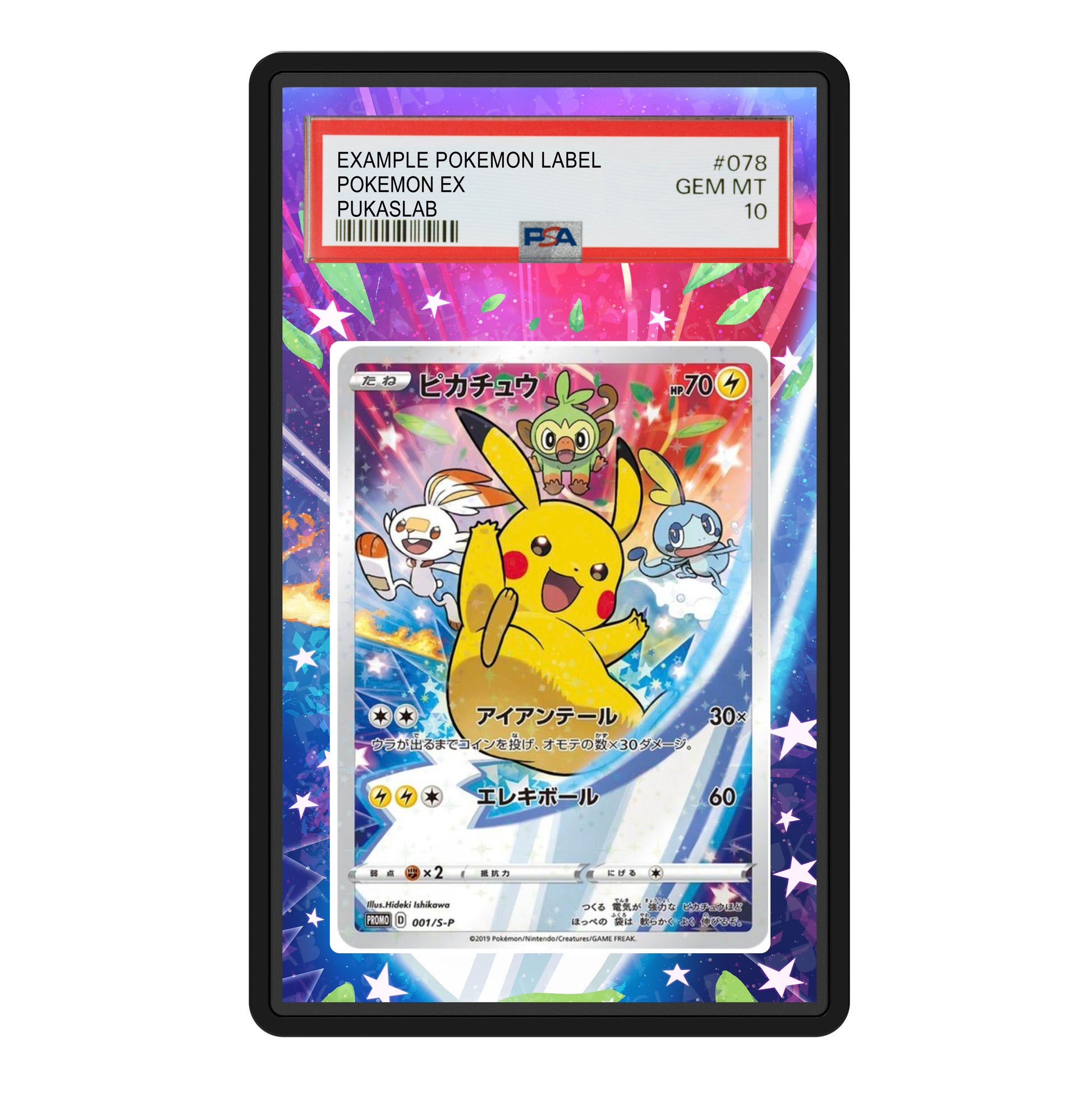 Pikachu 001/S-P Psa Slab Extended Art - Pukaslab
