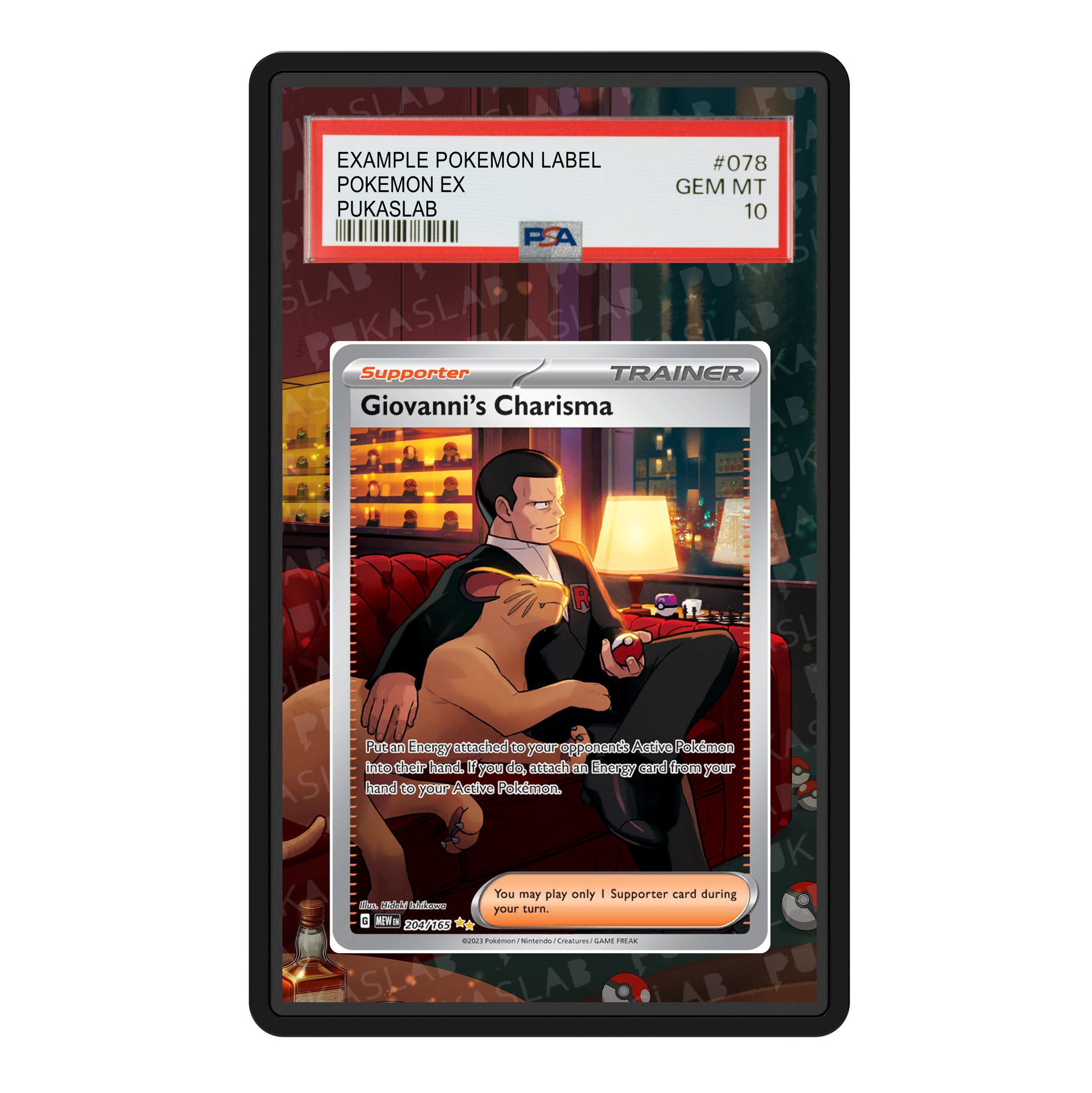 Giovanni's Charisma 204/165 PSA Slab Extended Art Aluminum Case – Poke – PukaSlab