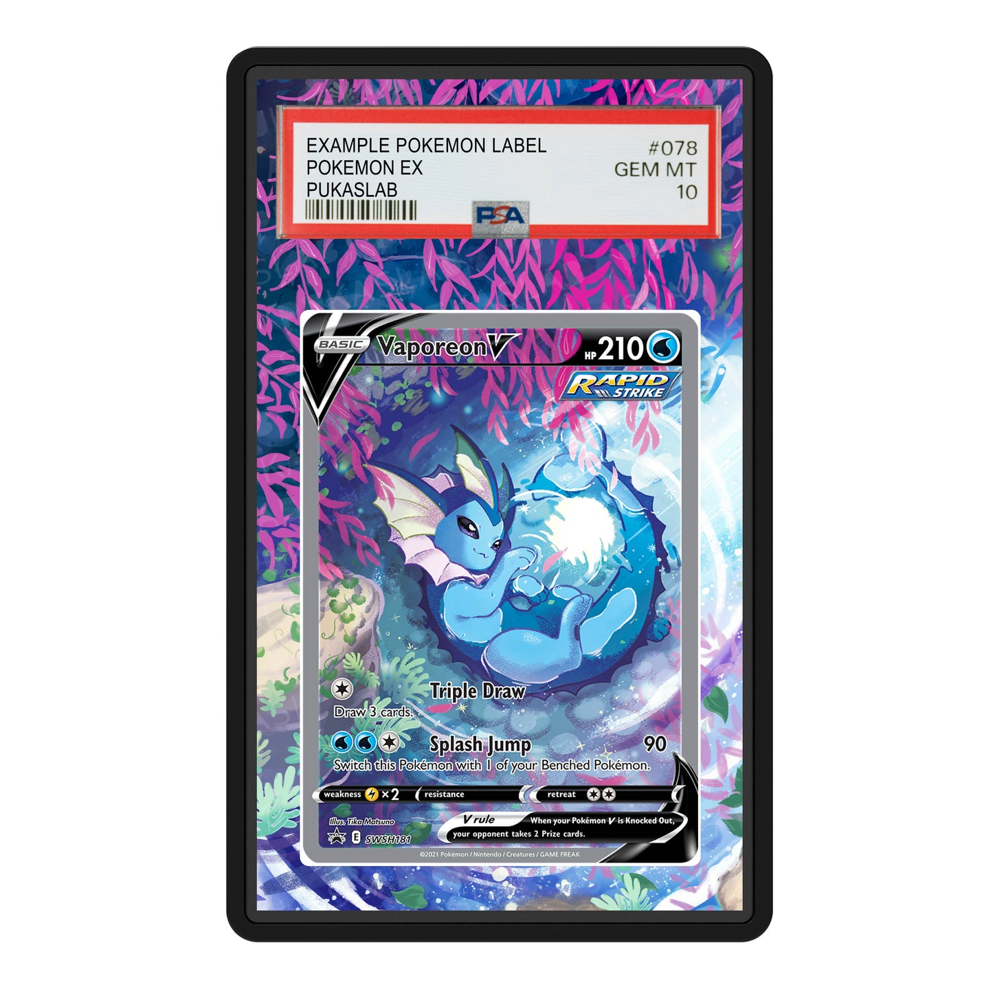 Vaporeon V SWSH181 Psa Slab Extended Art - Pukaslab