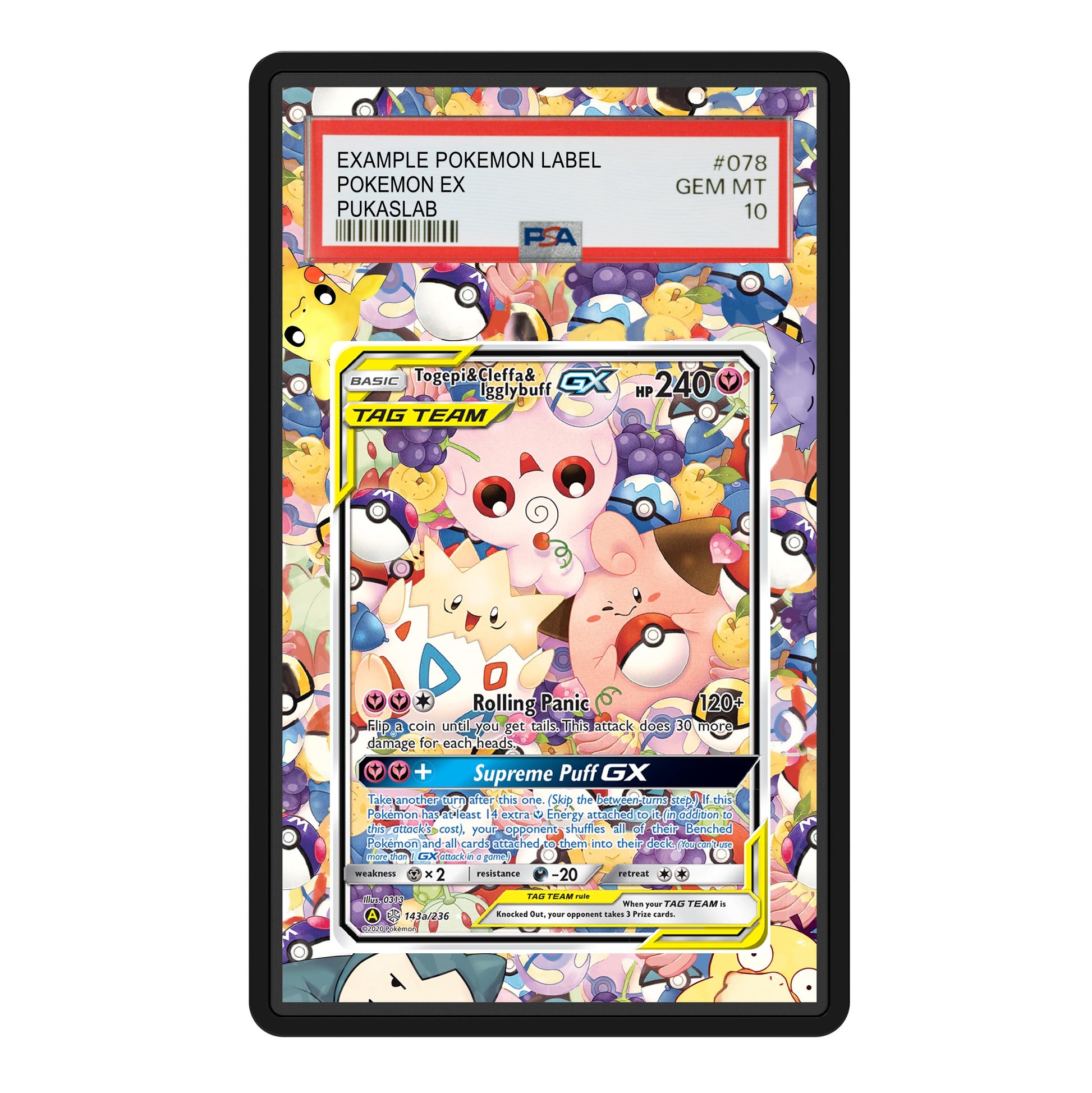 Togepi & Cleffa & Igglybuff Gx 143a/236 Psa Slab Extended Art - Pukaslab