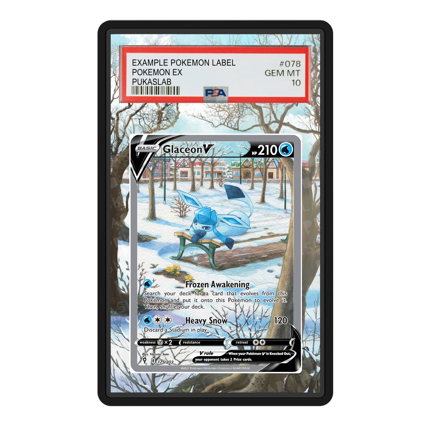 Glaceon V 175/203 Psa Slab Extended Art - Pukaslab