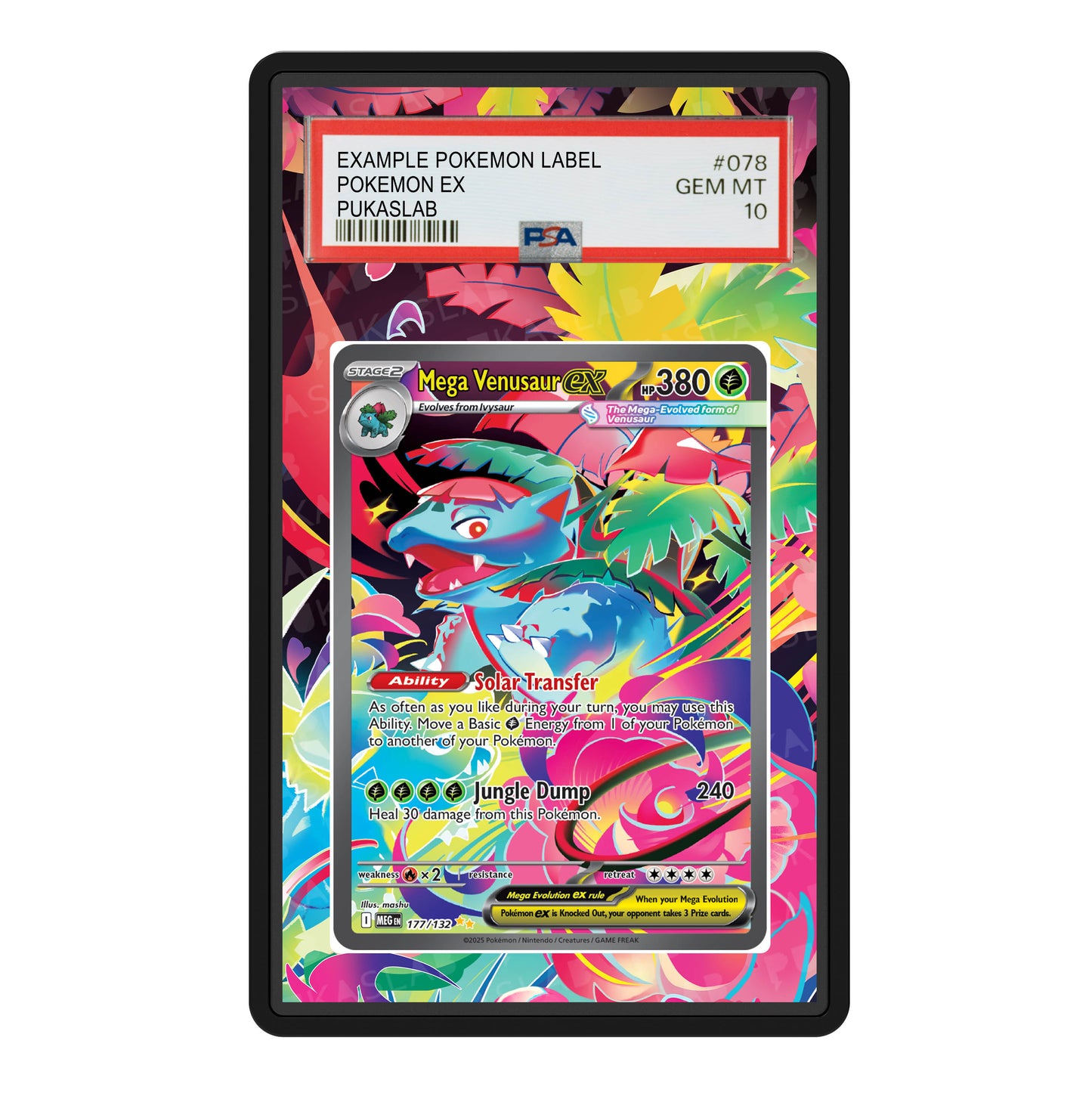 Mega Venusaur Ex 177/132 Psa Slab Extended Art - Pukaslab