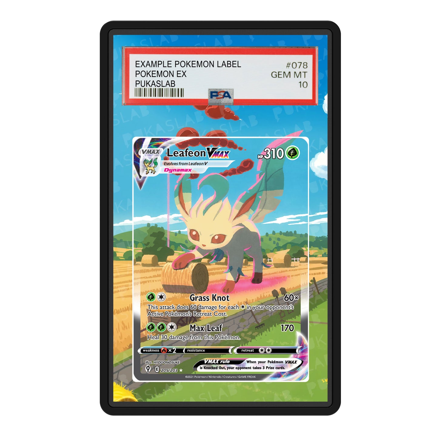 Leafeon Vmax 205/203 Psa Slab Extended Art - Pukaslab
