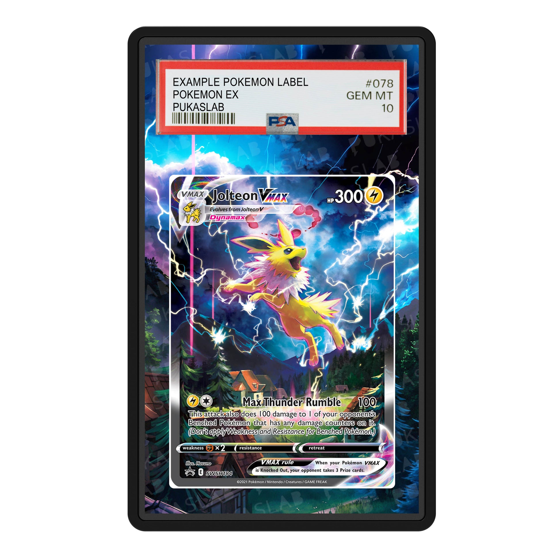 Jolteon Vmax SWSH184 Psa Slab Extended Art - Pukaslab