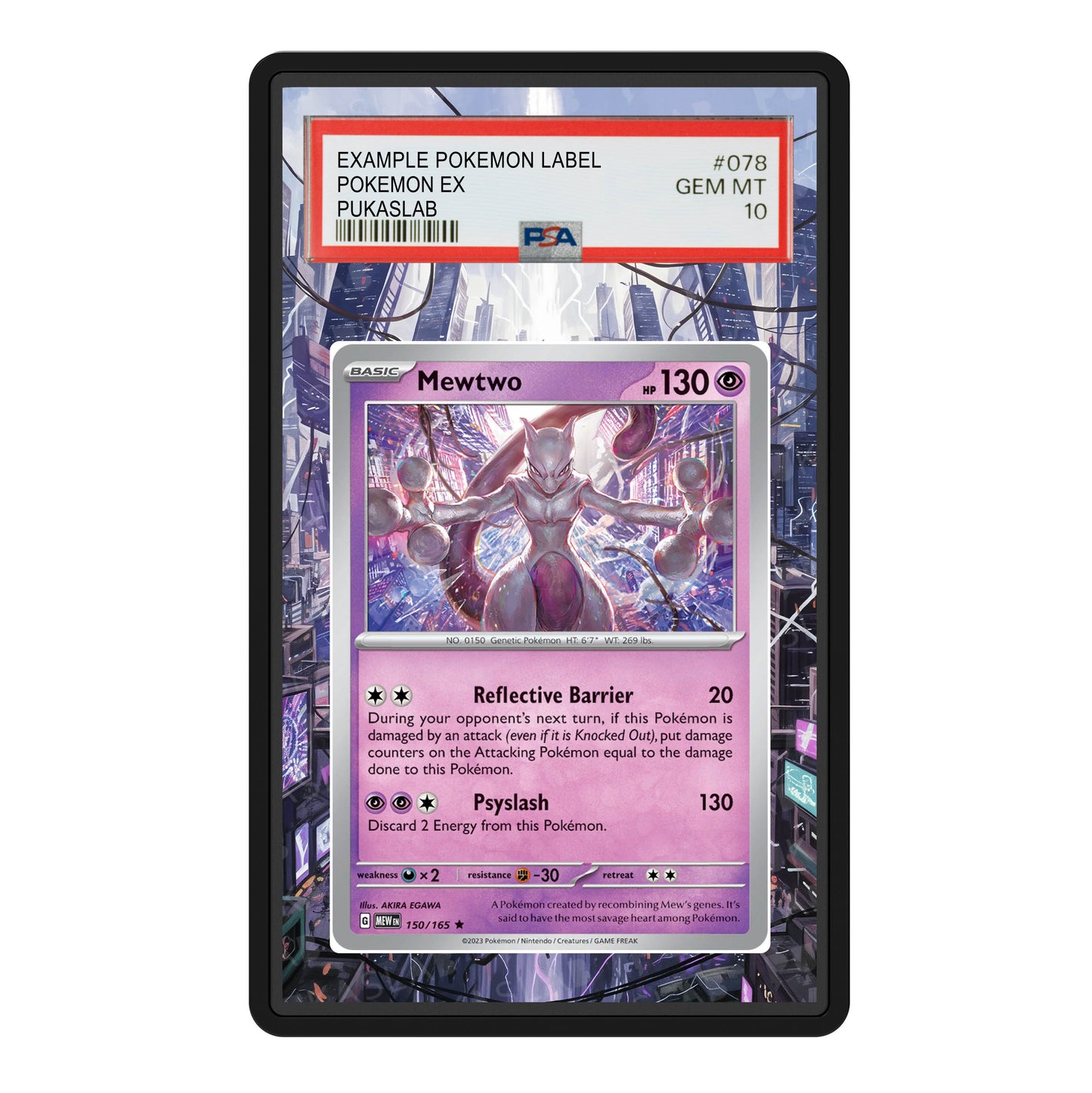 Mewtwo 150/165 Psa Slab Extended Art - Pukaslab