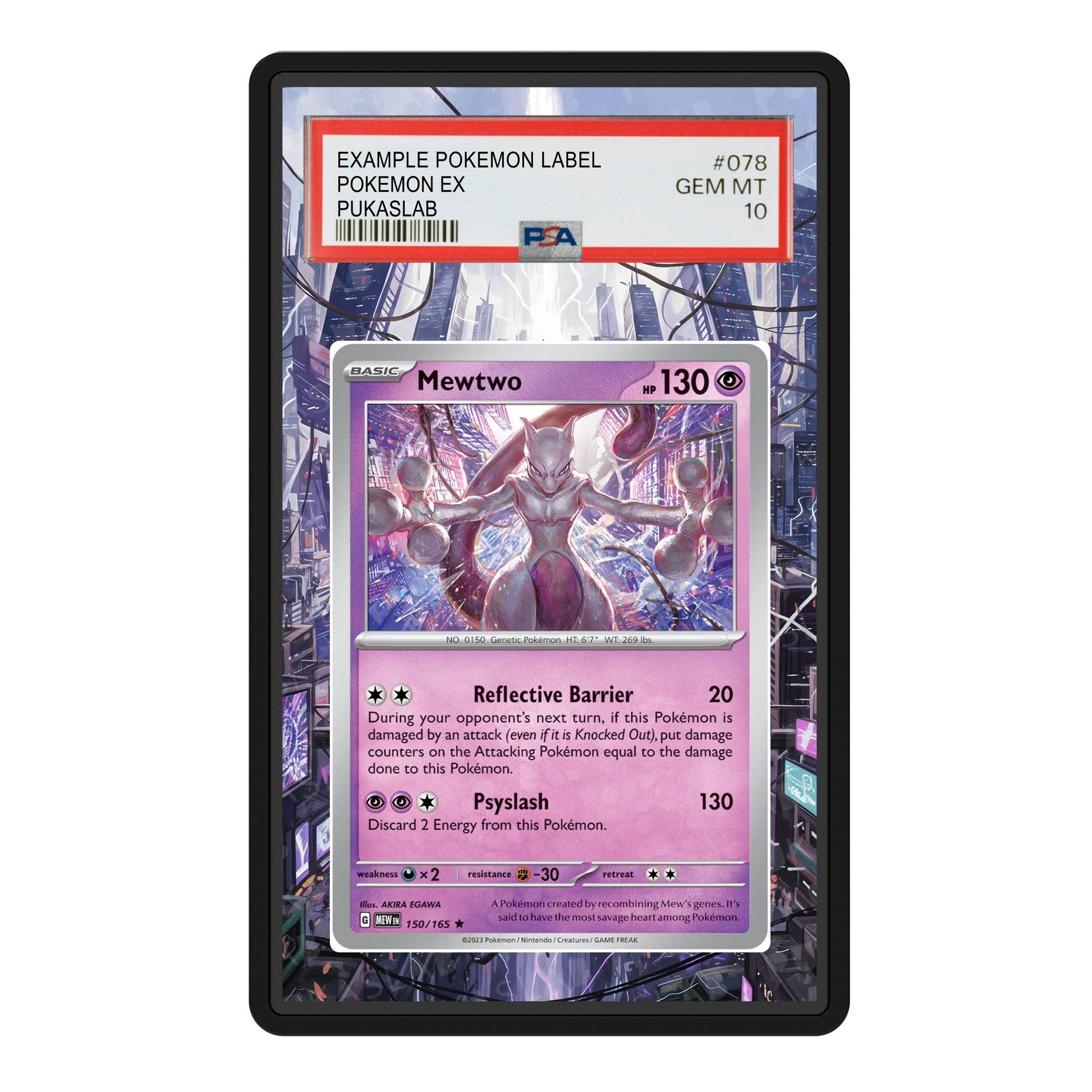 Mewtwo 150/165 Psa Slab Extended Art - Pukaslab