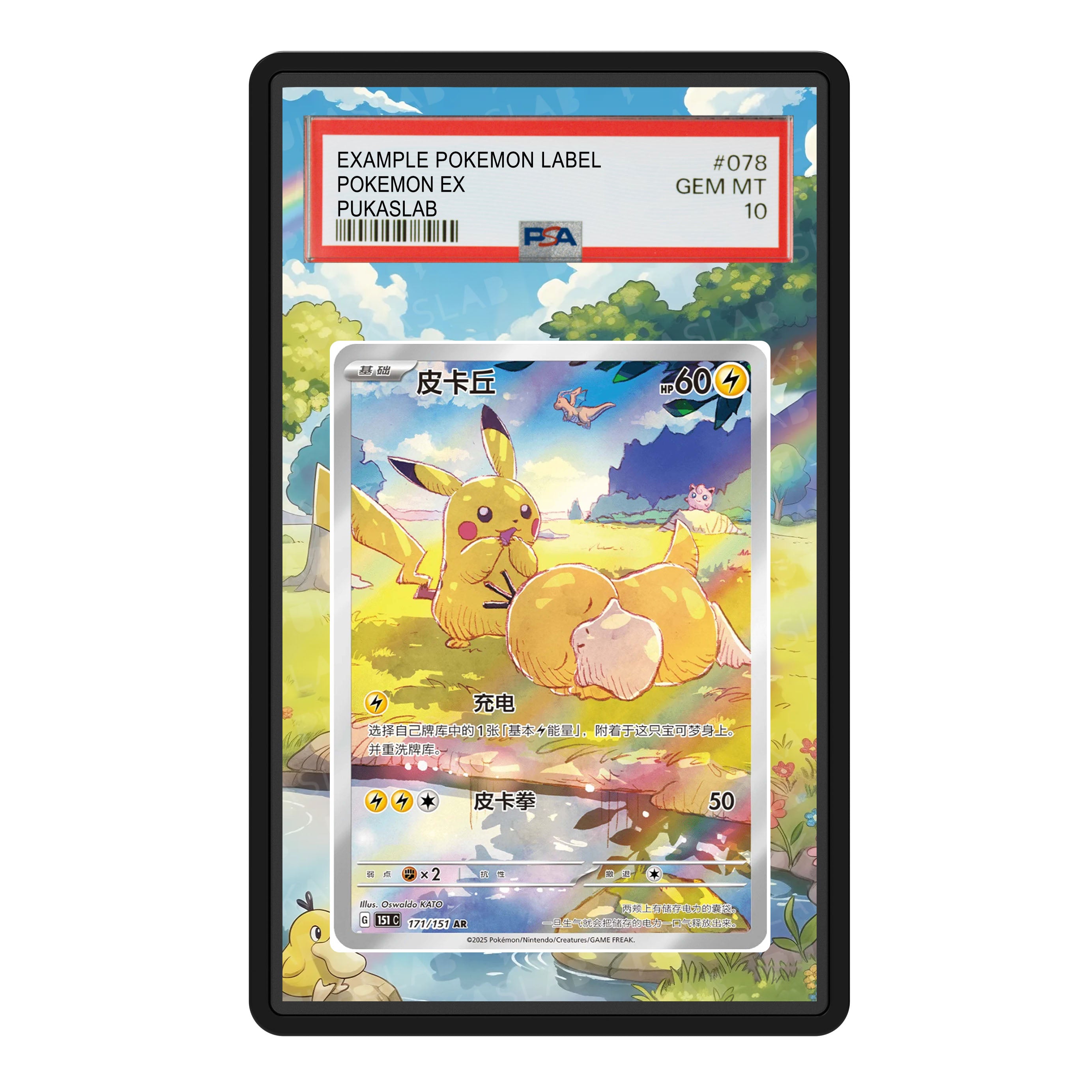 Pikachu 171/151 151 C Chinese Exclusive PSA Slab Extended Art Aluminum ...