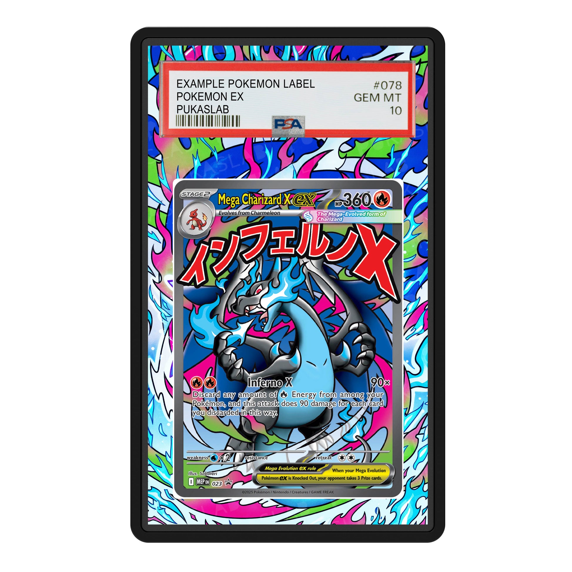 Mega Charizard X Ex 023 PSA Slab Extended Art Aluminum Case Pokemon PukaSlab Mega Charizard X Ex 023 PSA Slab Extended Art Aluminum Case Pokemon PukaSlab