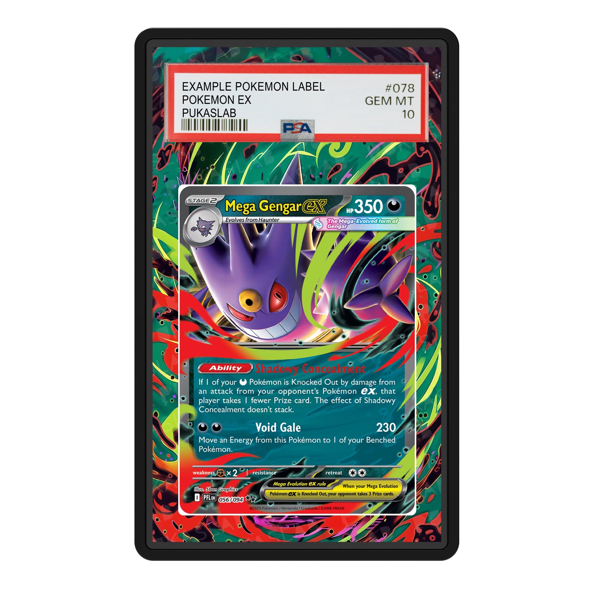 Mega Gengar Ex 056/094 Psa Slab Extended Art - Pukaslab