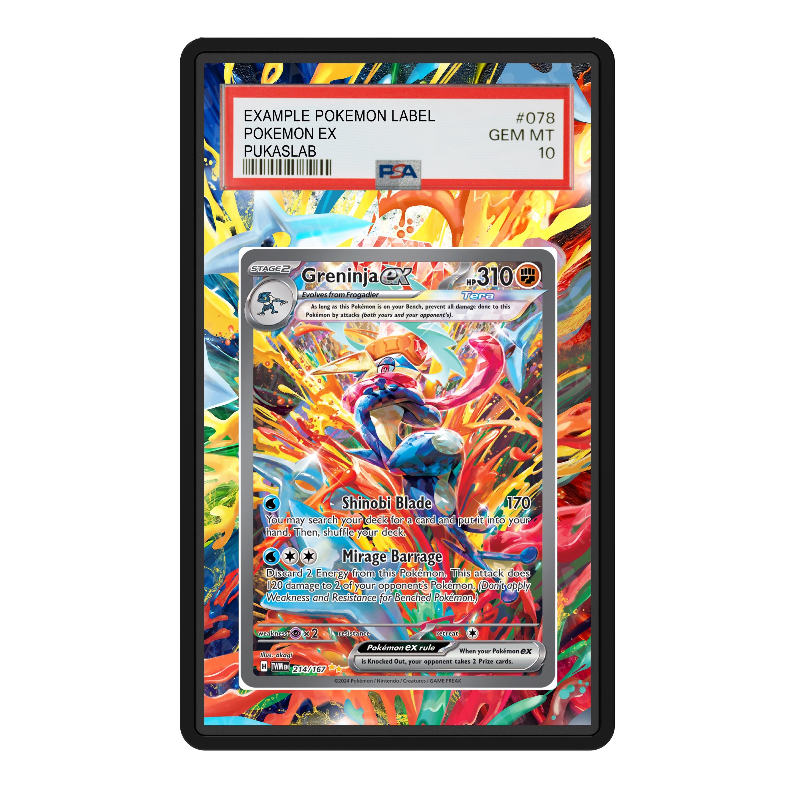 Greninja Ex 214/167 PSA Slab Extended Art Aluminum Case – Pokemon Grad ...